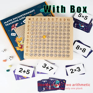 Montessori Wooden Arithmetic Math Board Toy Multiplication Addition Sensory Enlightenment Competitive Puzzle Kids Favor Gift